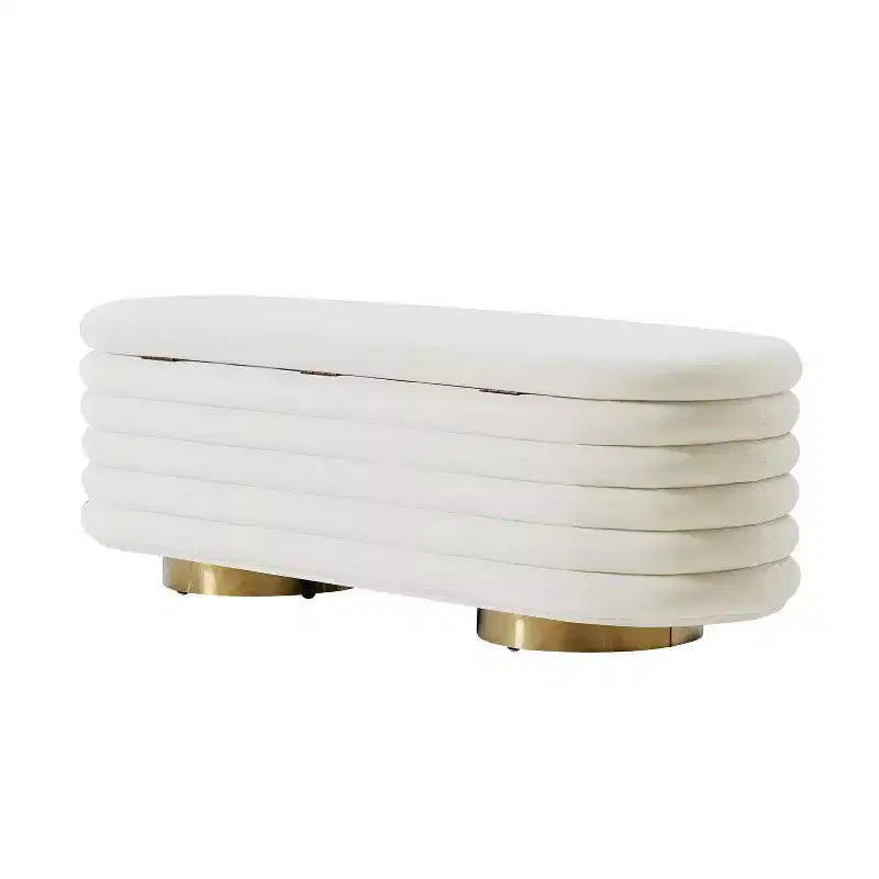 Banc capitonné en canaux