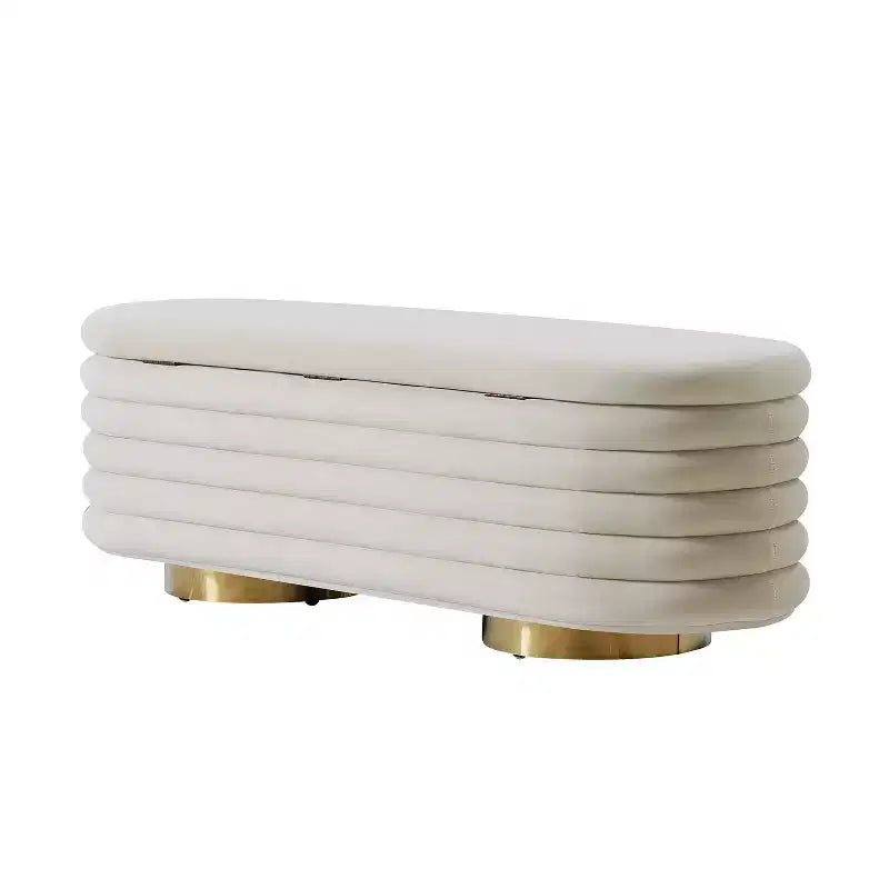 Banc capitonné en canaux