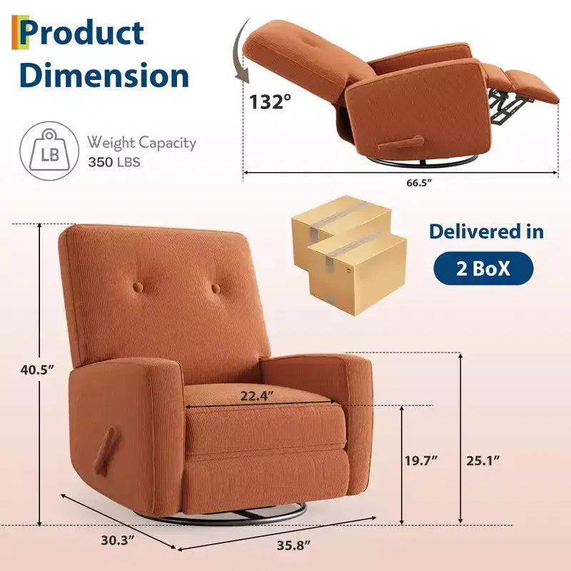Fauteuil inclinable et pivotant à 360° pour chambre de bébé