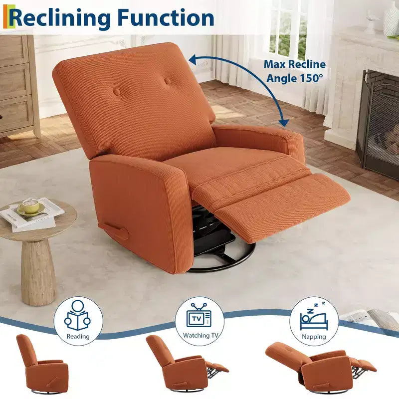 Fauteuil inclinable et pivotant à 360° pour chambre de bébé