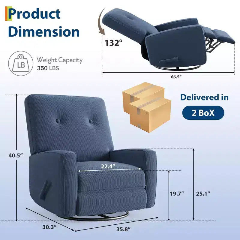 Fauteuil inclinable et pivotant à 360° pour chambre de bébé