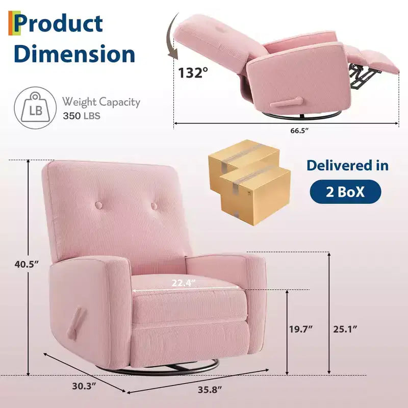 Fauteuil inclinable et pivotant à 360° pour chambre de bébé