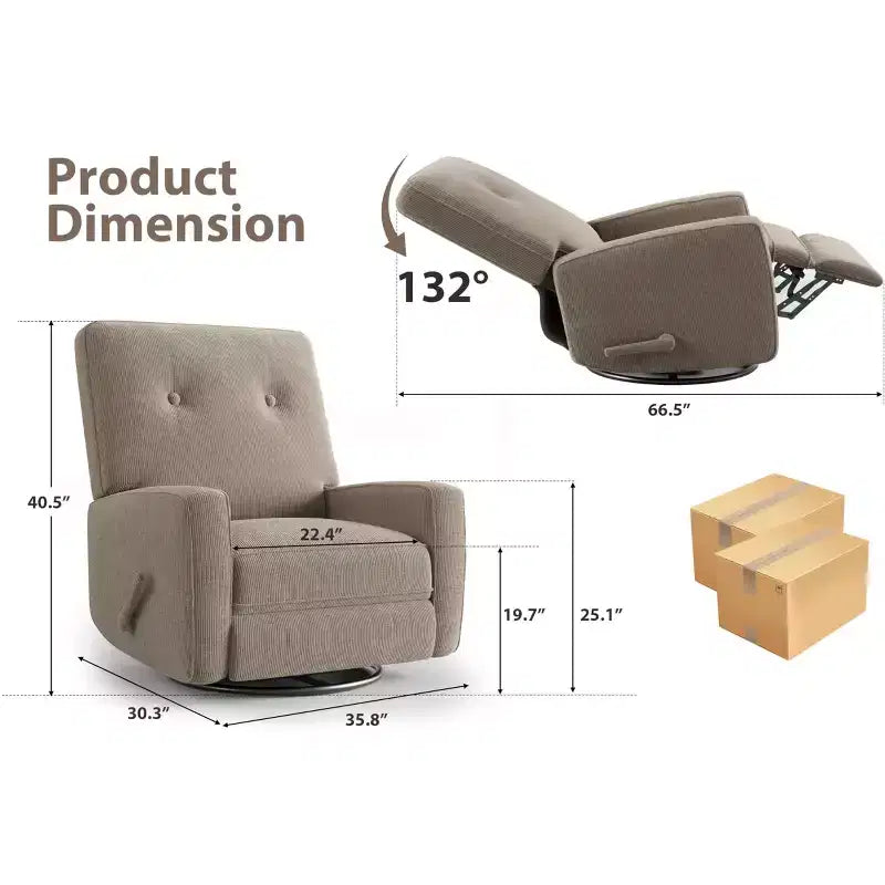 Fauteuil inclinable et pivotant à 360° pour chambre de bébé