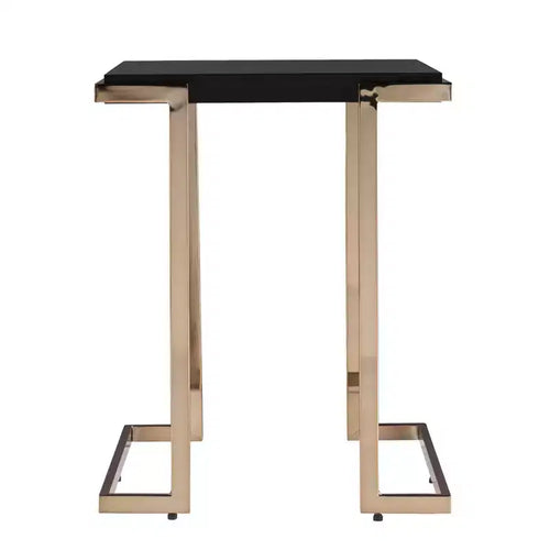 HomeRoots 24 Black Geometric Metal Square End Table