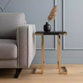 Table d'appoint carrée en métal géométrique noir 24 po
