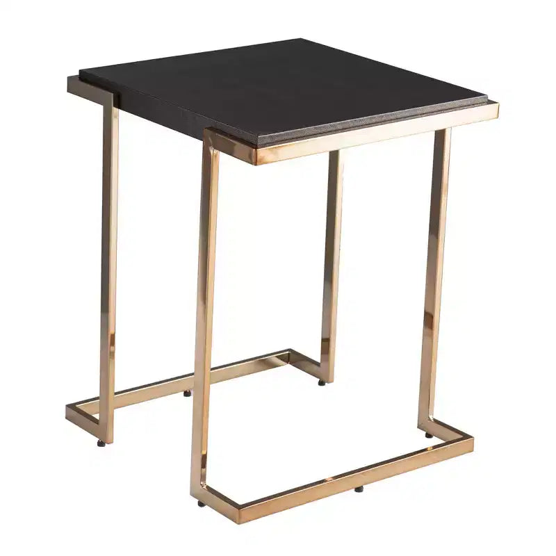 Table d'appoint carrée en métal géométrique noir 24 po