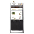 VEVOR 4 Tiers Laundry Sorter Tall Laundry Hamper with Shelves and Hooks 2 Section Freestanding Basket Organizer Storage Black