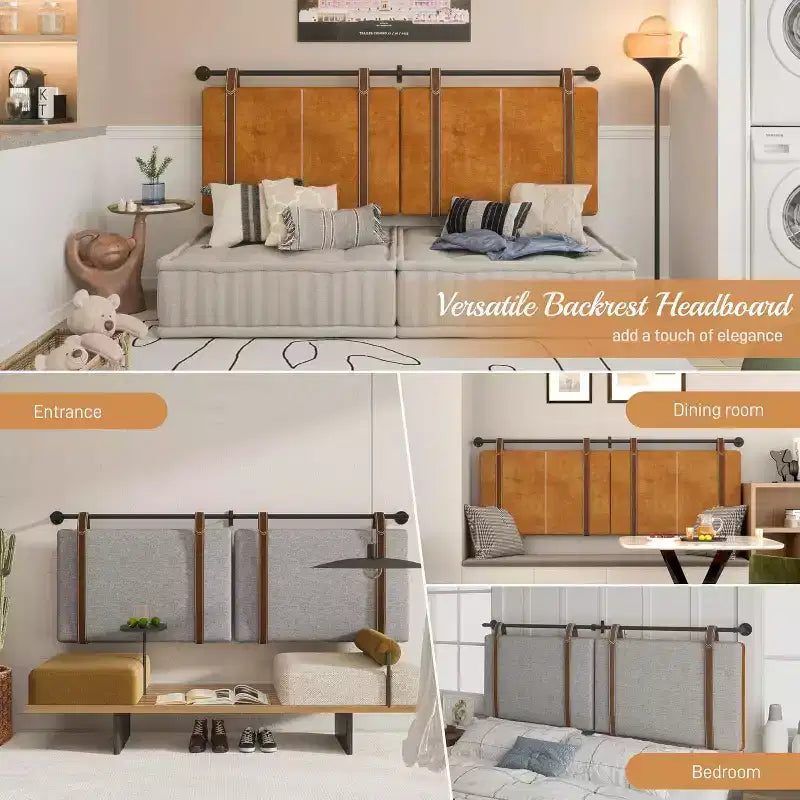 Tête de lit murale rembourrée double face et réglable en hauteur