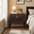 Modern Nightstand Bedside Table Sofa Table End Table Wave Decor Side Table with 2 Drawers & Cone Legs - ModernLuxe