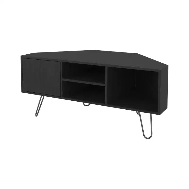 Meuble TV moderne de 65 pouces avec portes et espace de rangement ouvert
