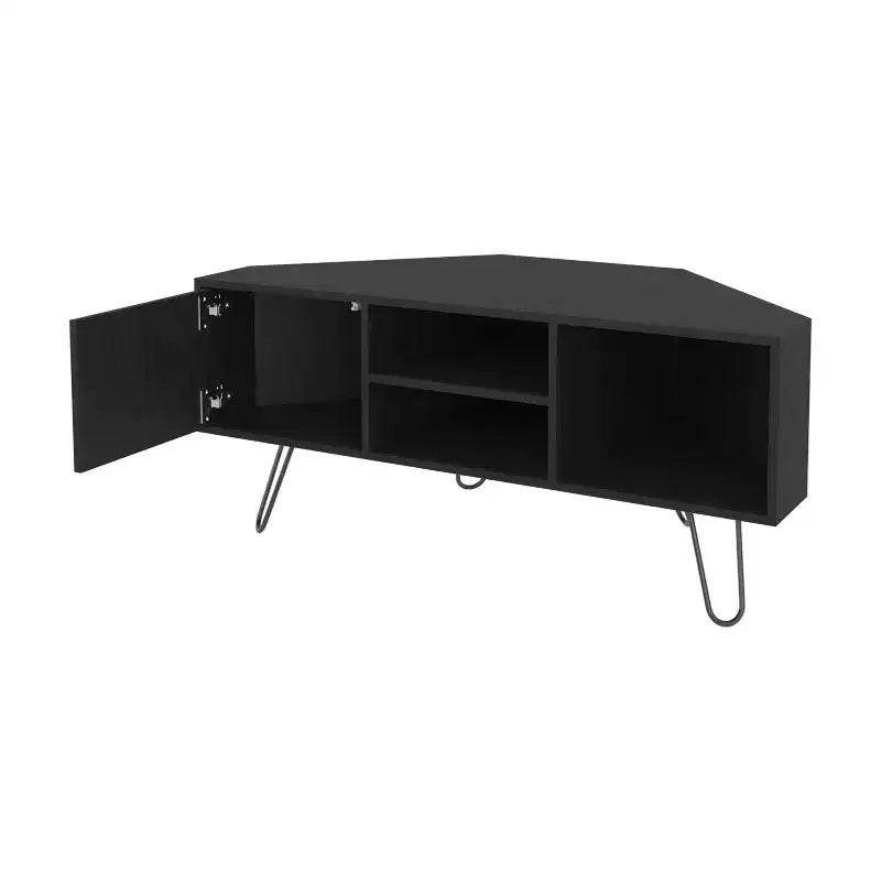 Meuble TV moderne de 65 pouces avec portes et espace de rangement ouvert