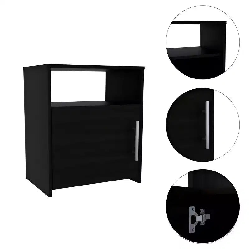 Table de chevet en bois noir