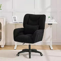 GDFStudio Melli Teddy Fabric Adjustable Office Chair with Lumbar Pillow and Wheels