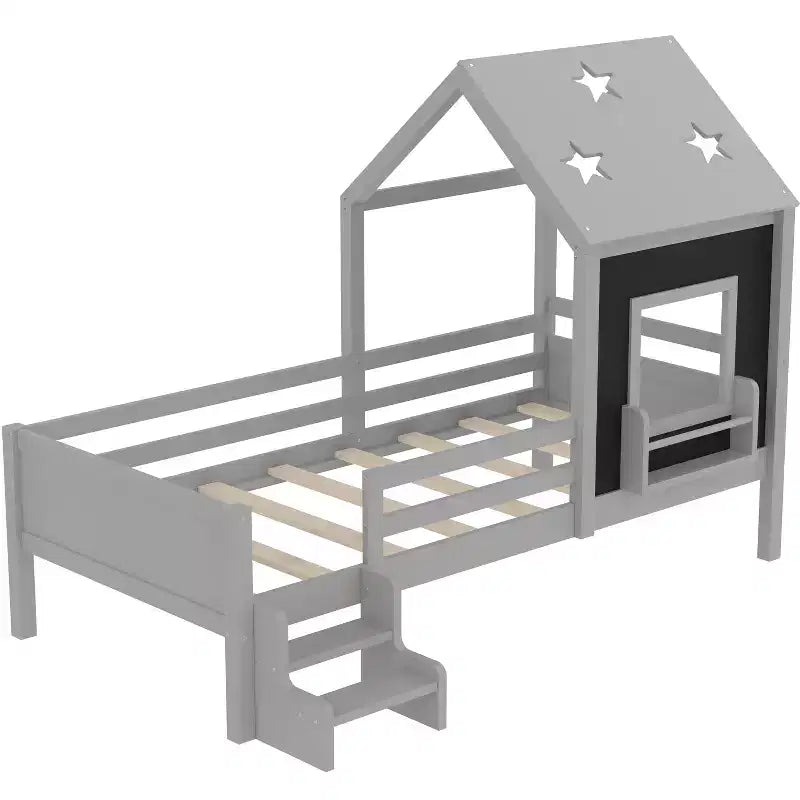Lit cabane double/grand avec escaliers et fenêtre massif