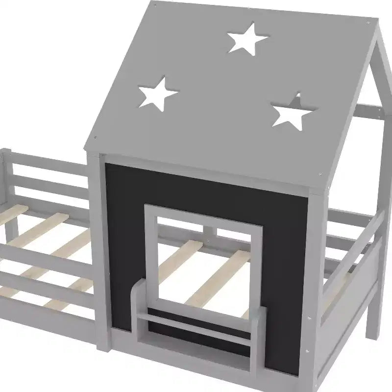 Lit cabane double/grand avec escaliers et fenêtre massif