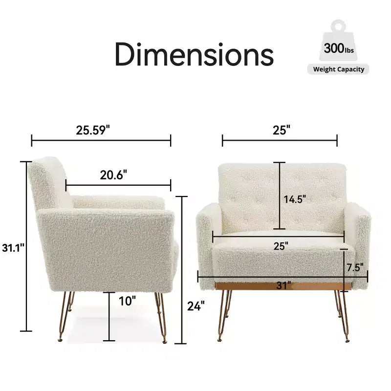 Canapé Fauteuil capitonné en Velours Moderne