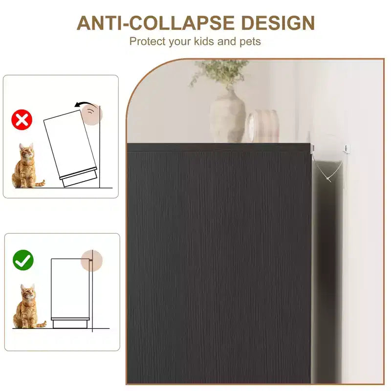 Commode 5 tiroirs en rotin Tressage en rotin naturel Meuble de rangement en bois