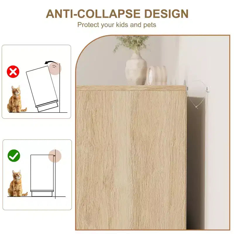 Commode 5 tiroirs en rotin Tressage en rotin naturel Meuble de rangement en bois