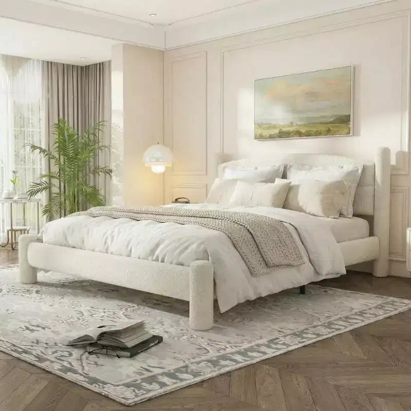 Cadre de lit plateforme nuage rembourré en boucle King Size