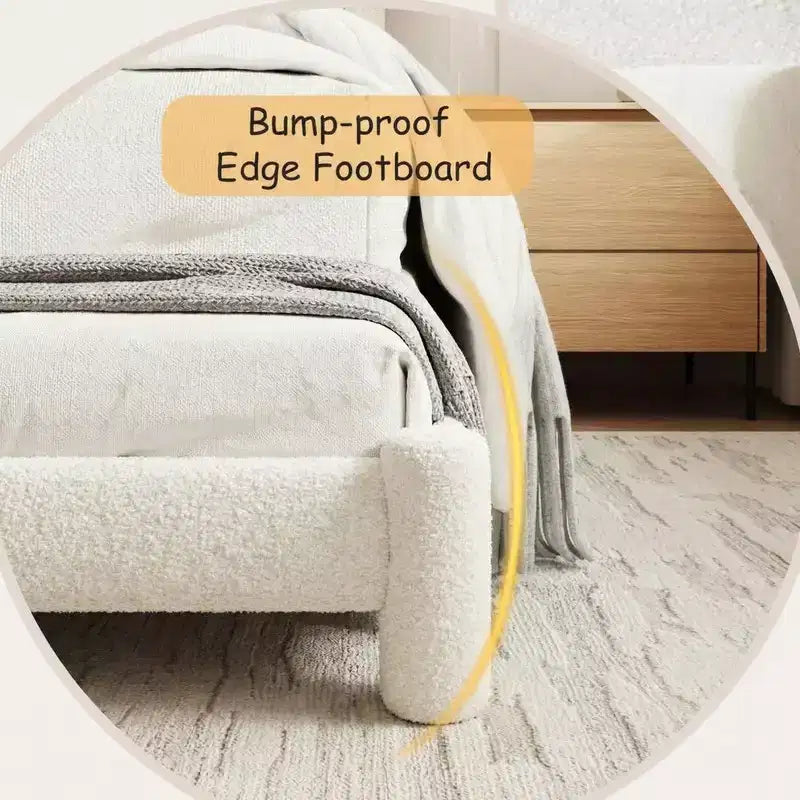 Cadre de lit plateforme nuage rembourré en boucle King Size