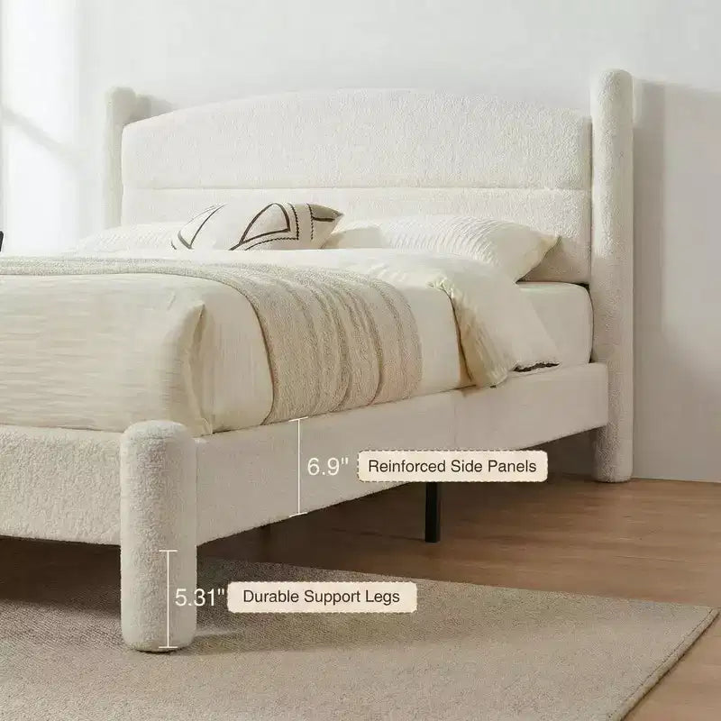 Cadre de lit plateforme nuage rembourré en boucle King Size