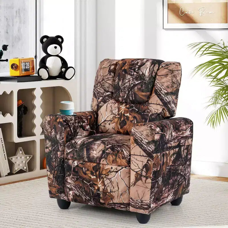 Fauteuil inclinable pour enfants avec porte-gobelet, dossier et repose-pieds réglables pour garçons