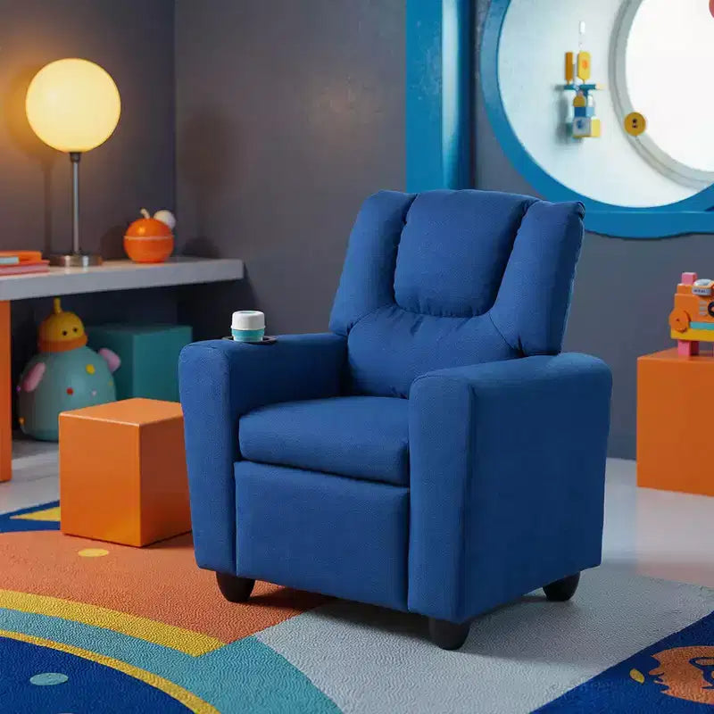 Fauteuil inclinable pour enfants avec porte-gobelet, dossier et repose-pieds réglables pour garçons