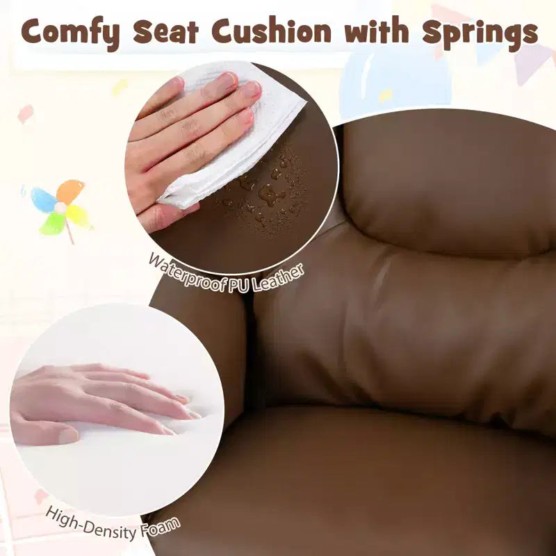 Fauteuil inclinable pour enfants avec porte-gobelet, dossier et repose-pieds réglables pour garçons