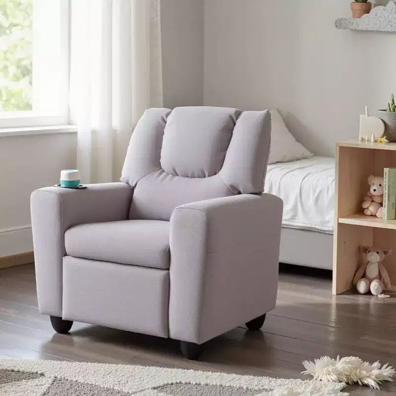 Fauteuil inclinable pour enfants avec porte-gobelet, dossier et repose-pieds réglables pour garçons