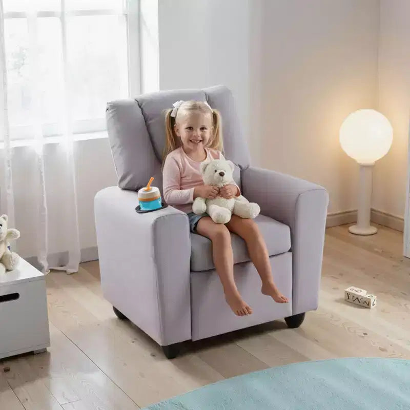 Fauteuil inclinable pour enfants avec porte-gobelet, dossier et repose-pieds réglables pour garçons