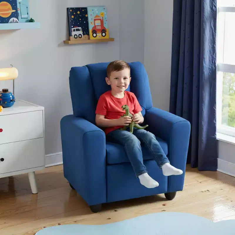 Fauteuil inclinable pour enfants avec porte-gobelet, dossier et repose-pieds réglables pour garçons