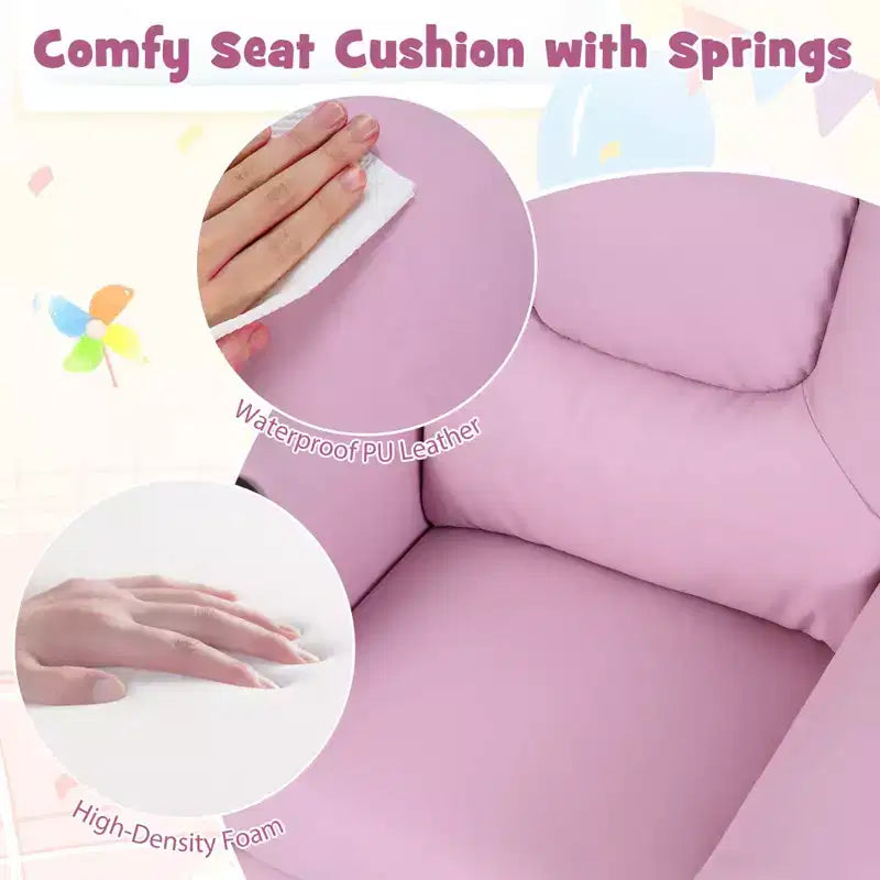 Fauteuil inclinable pour enfants avec porte-gobelet, dossier et repose-pieds réglables pour garçons