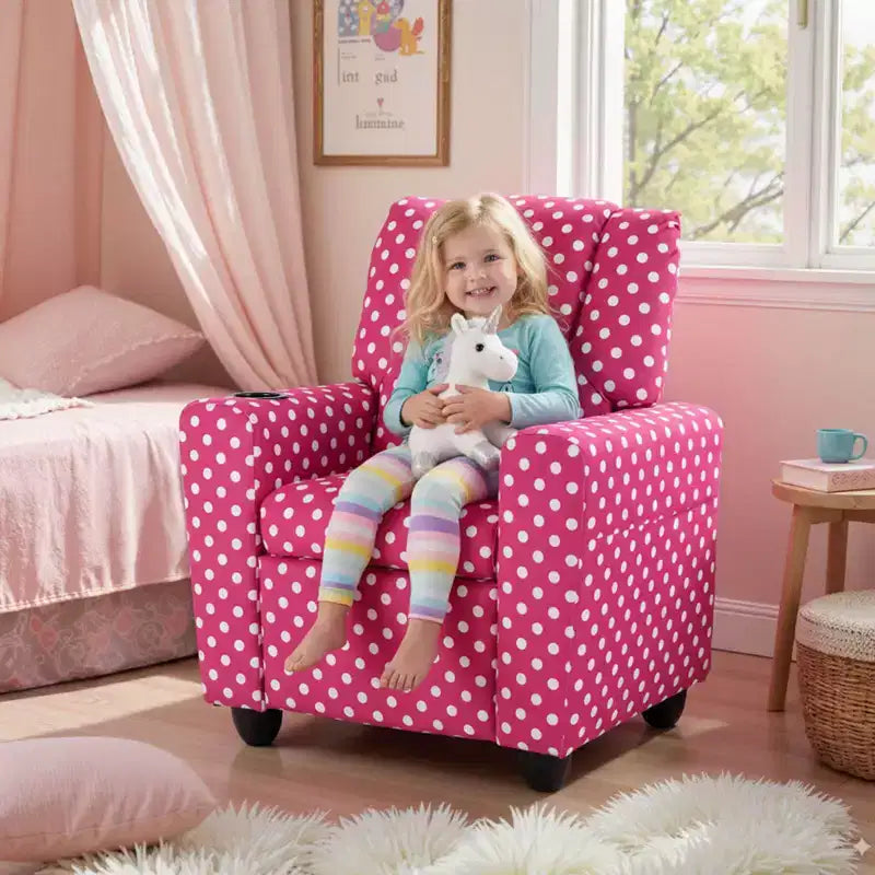 Fauteuil inclinable pour enfants avec porte-gobelet, dossier et repose-pieds réglables pour garçons