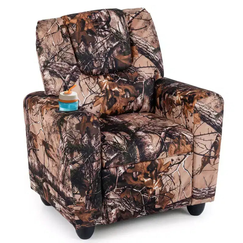 Fauteuil inclinable pour enfants avec porte-gobelet, dossier et repose-pieds réglables pour garçons