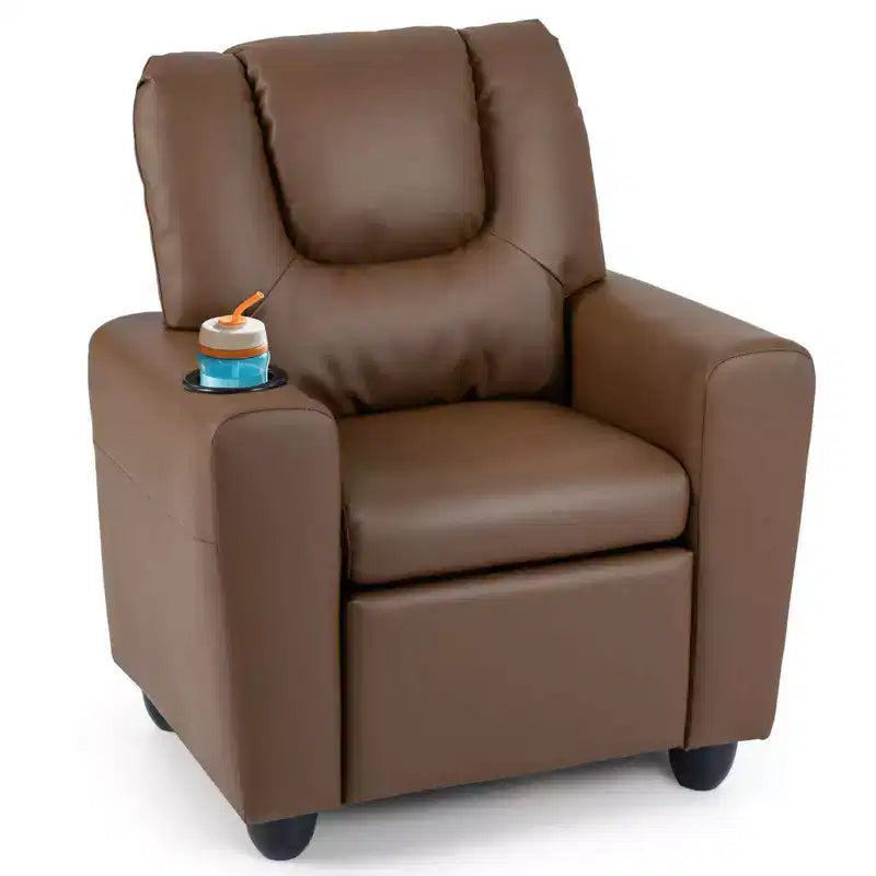 Fauteuil inclinable pour enfants avec porte-gobelet, dossier et repose-pieds réglables pour garçons