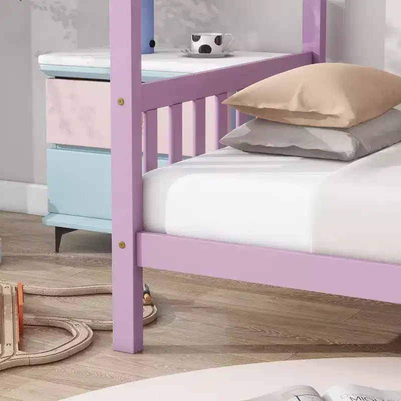 Cadre de lit jumeau, design silencieux, pas besoin de sommier