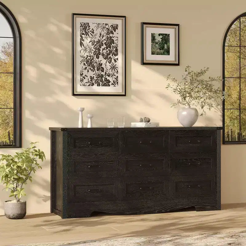 Commode, commode en bois de style rustique moderne du milieu du siècle