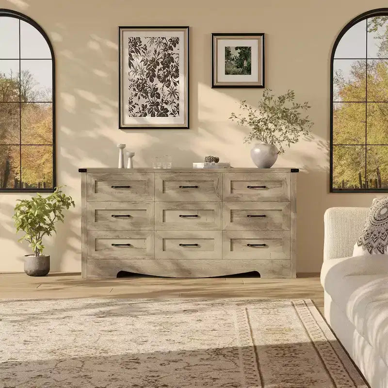 Commode, commode en bois de style rustique moderne du milieu du siècle