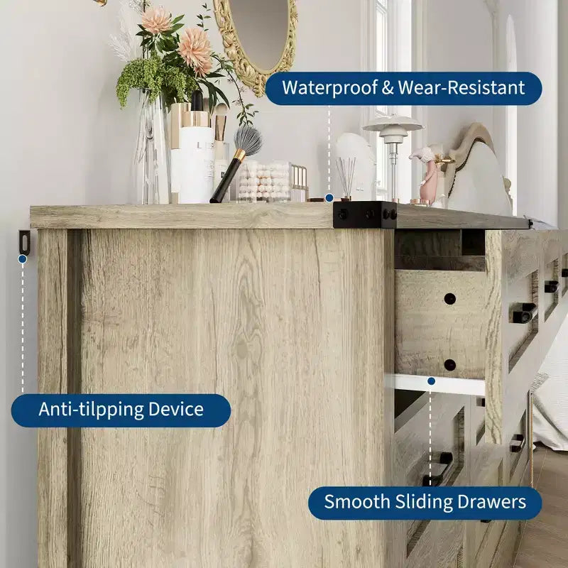 Commode, commode en bois de style rustique moderne du milieu du siècle