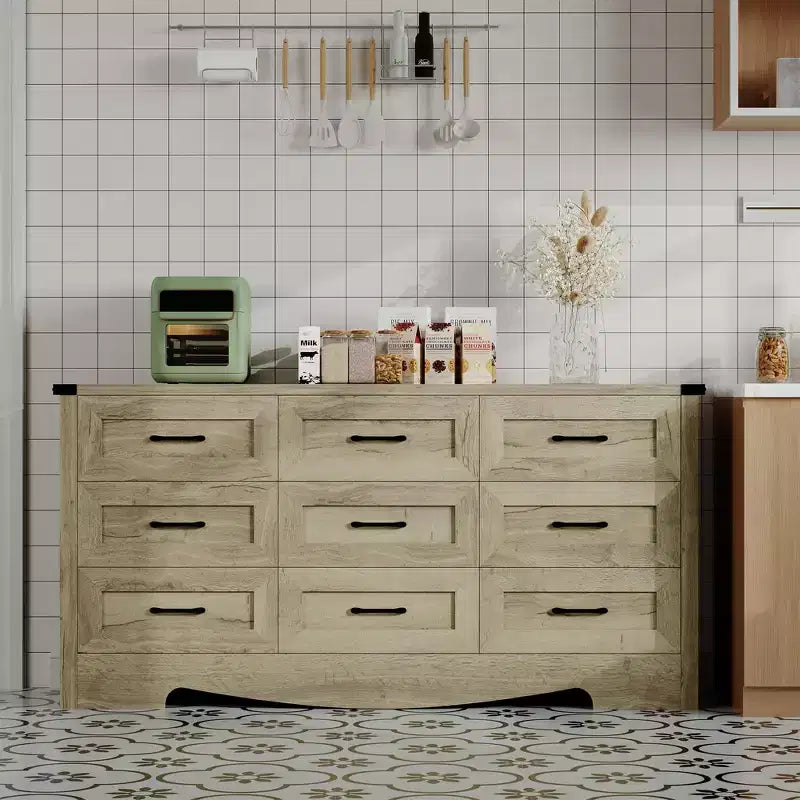 Commode, commode en bois de style rustique moderne du milieu du siècle