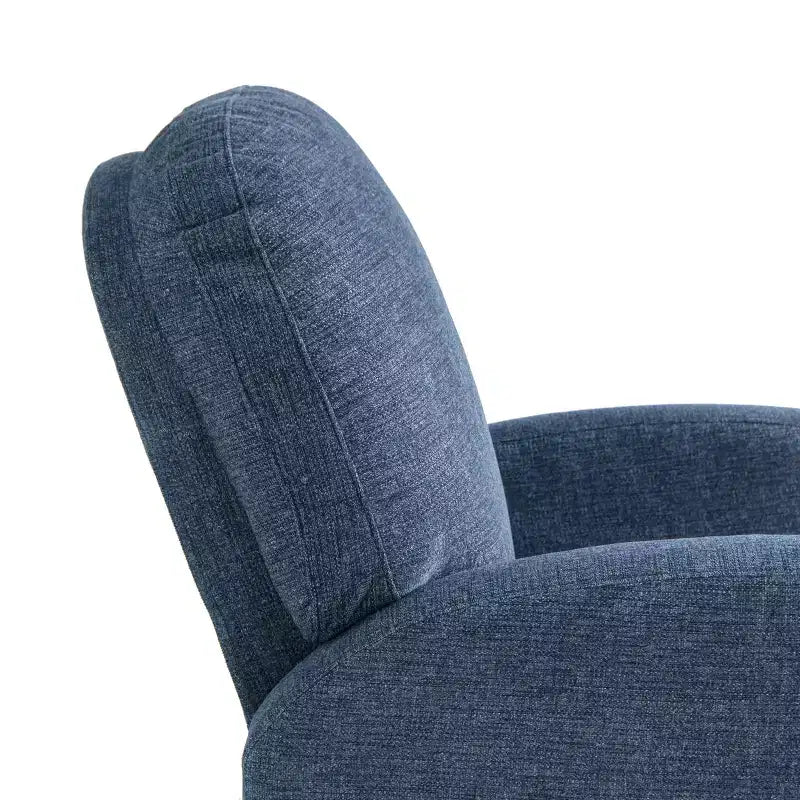 Fauteuil inclinable pivotant et basculant en tissu tressé bleu