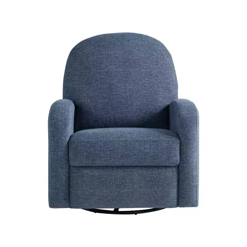 Fauteuil inclinable pivotant et basculant en tissu tressé bleu
