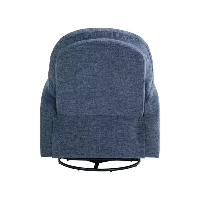 Fauteuil inclinable pivotant et basculant en tissu tressé bleu