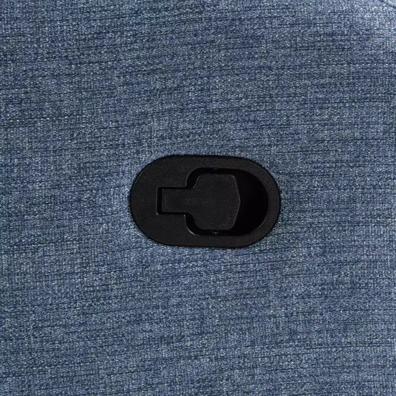 Fauteuil inclinable pivotant et basculant en tissu tressé bleu