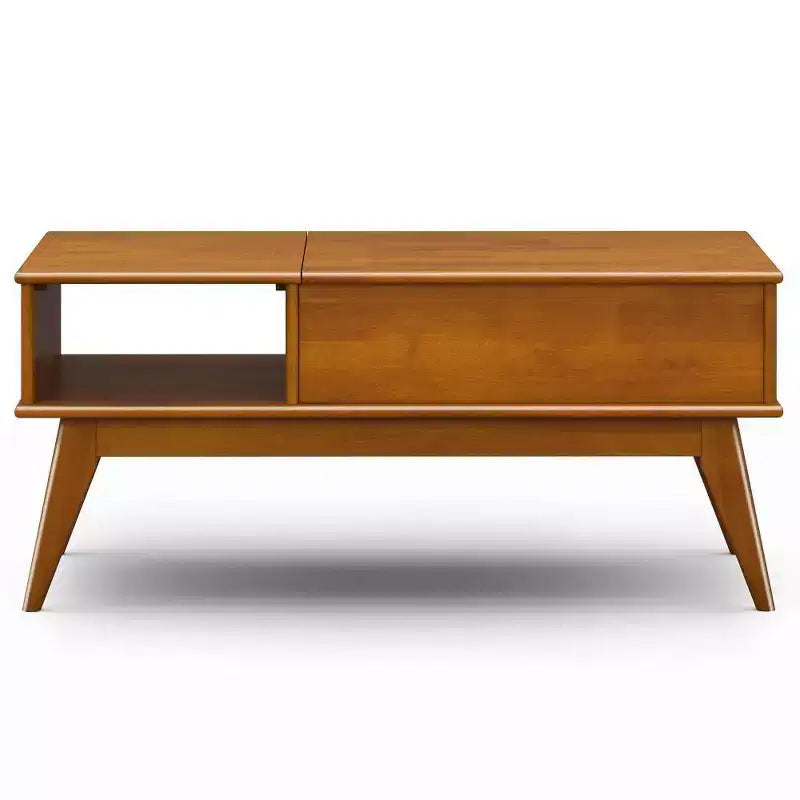 Table basse relevable Teck Marron : Rangement Moderne Milieu de Siècle
