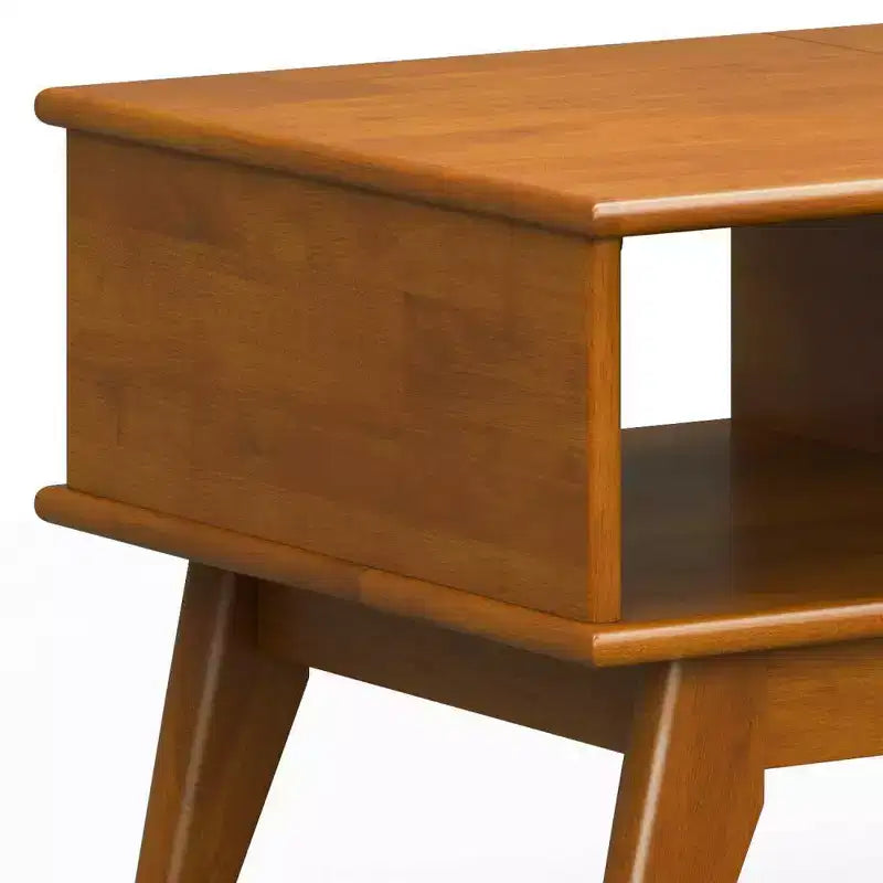 Table basse relevable Teck Marron : Rangement Moderne Milieu de Siècle