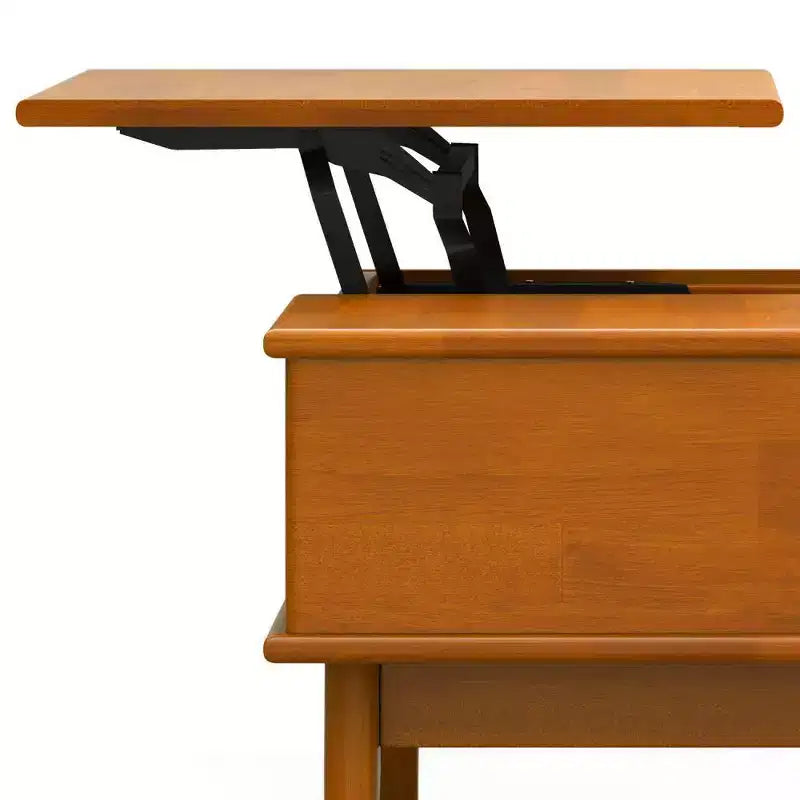 Table basse relevable Teck Marron : Rangement Moderne Milieu de Siècle