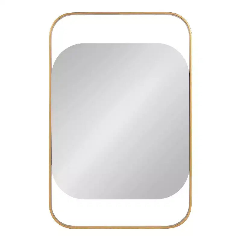Miroir rectangulaire en métal doré