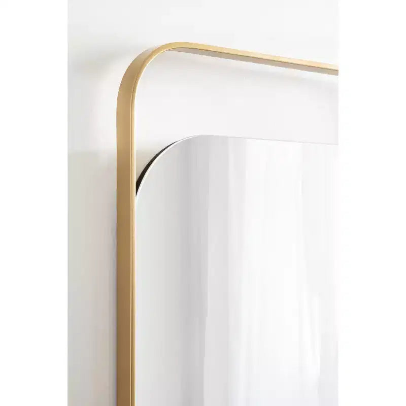 Miroir rectangulaire en métal doré