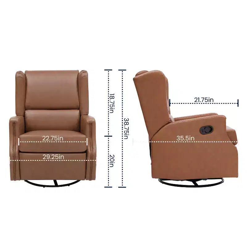 Fauteuil inclinable, pivotant et à bascule avec rotation à 360 degrés